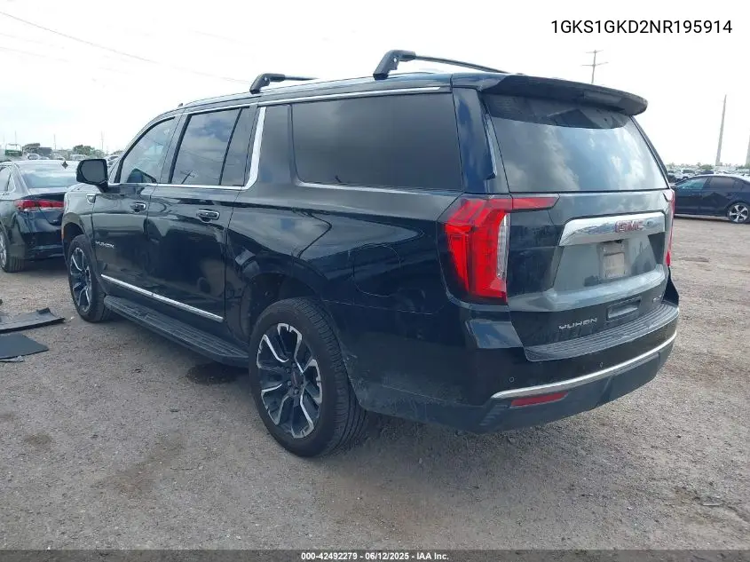 2022 GMC Yukon Xl 2Wd Slt VIN: 1GKS1GKD2NR195914 Lot: 42492279
