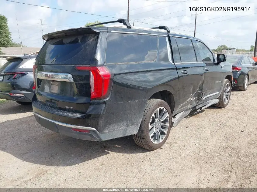 2022 GMC Yukon Xl 2Wd Slt VIN: 1GKS1GKD2NR195914 Lot: 42492279