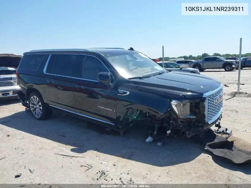 2022 GMC Yukon Xl 2Wd Denali VIN: 1GKS1JKL1NR239311 Lot: 42514977