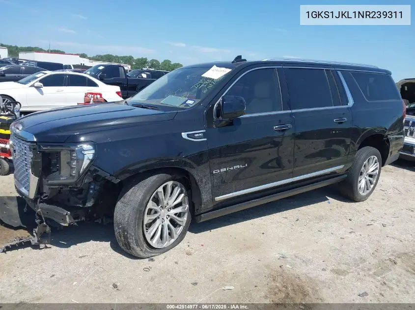 2022 GMC Yukon Xl 2Wd Denali VIN: 1GKS1JKL1NR239311 Lot: 42514977