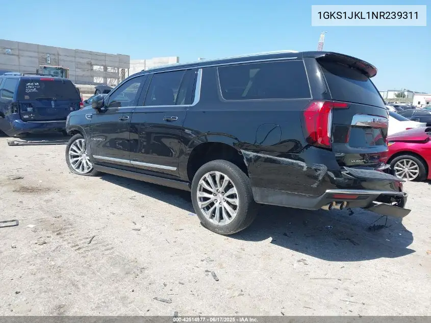 2022 GMC Yukon Xl 2Wd Denali VIN: 1GKS1JKL1NR239311 Lot: 42514977