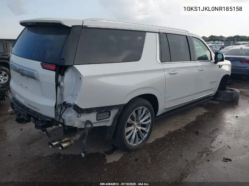 2022 GMC Yukon Xl 2Wd Denali VIN: 1GKS1JKL0NR185158 Lot: 42642612