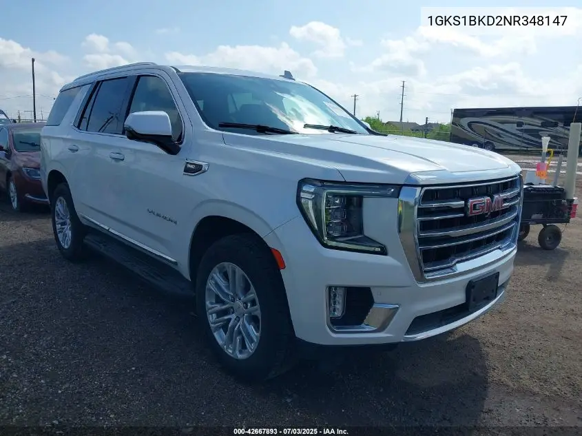 2022 GMC Yukon 2Wd Slt VIN: 1GKS1BKD2NR348147 Lot: 42667893