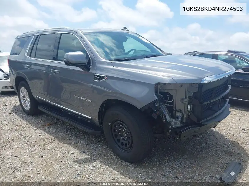 2022 GMC Yukon 4Wd Slt VIN: 1GKS2BKD4NR274503 Lot: 42707395