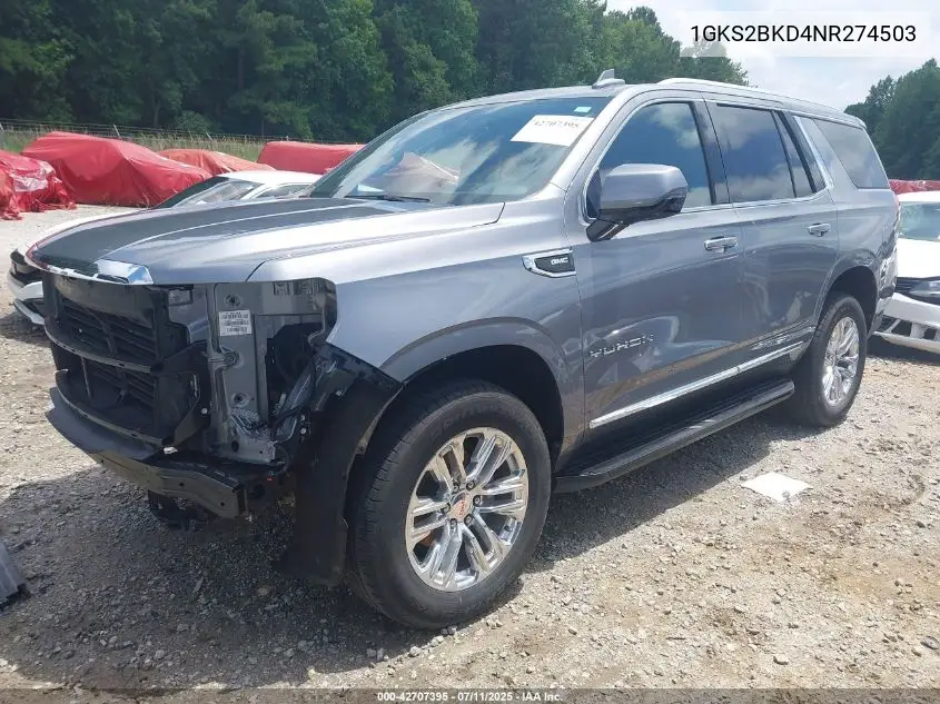 2022 GMC Yukon 4Wd Slt VIN: 1GKS2BKD4NR274503 Lot: 42707395