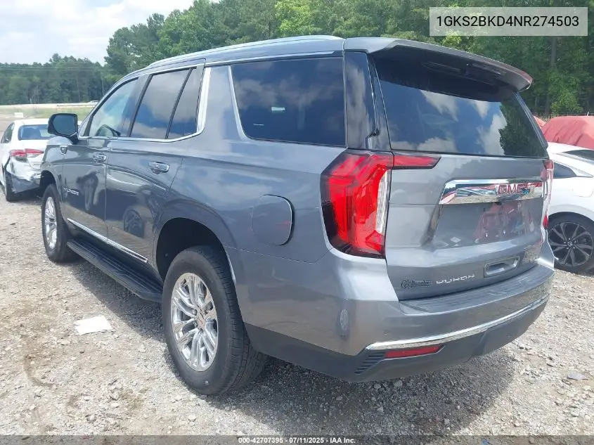2022 GMC Yukon 4Wd Slt VIN: 1GKS2BKD4NR274503 Lot: 42707395