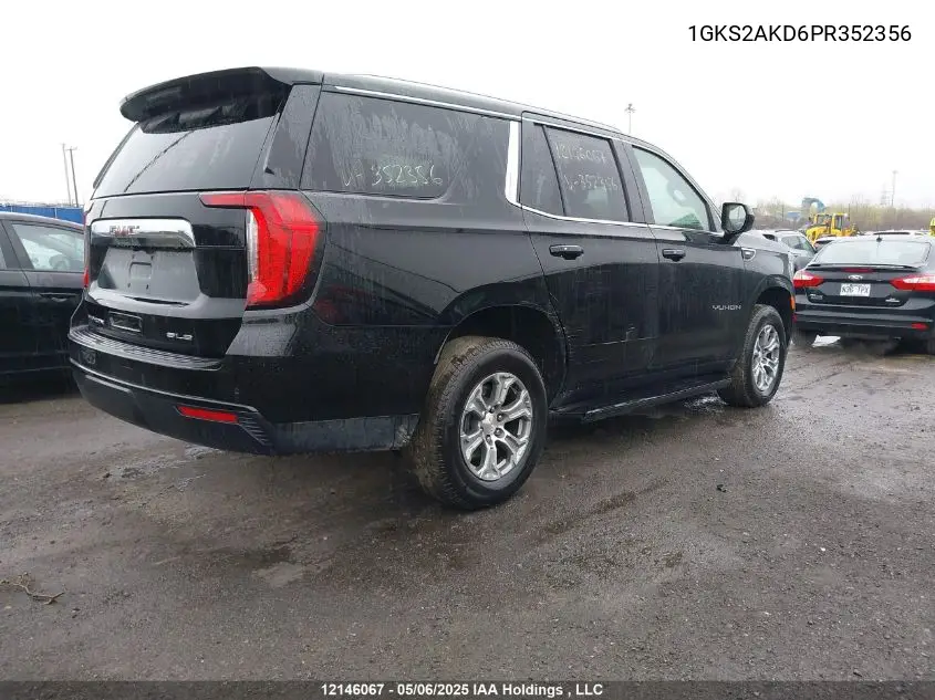 2023 GMC Yukon VIN: 1GKS2AKD6PR352356 Lot: 12146067