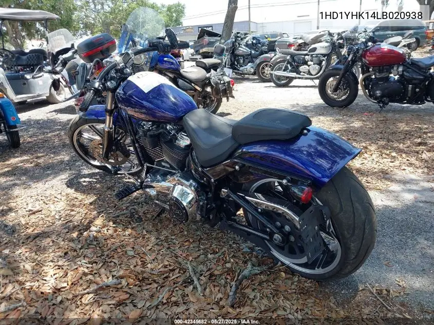 2020 Harley-Davidson Fxbrs VIN: 1HD1YHK14LB020938 Lot: 42345682