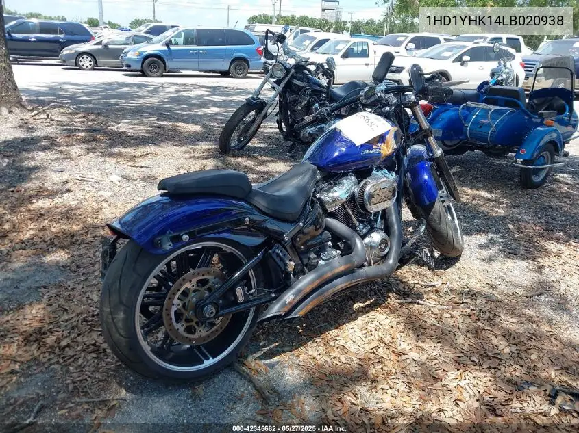2020 Harley-Davidson Fxbrs VIN: 1HD1YHK14LB020938 Lot: 42345682