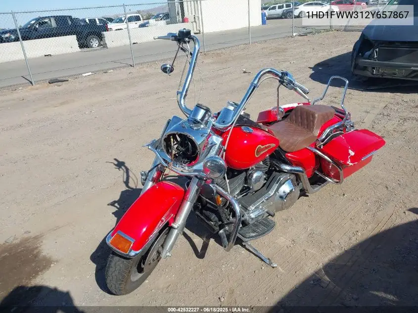 2002 Harley-Davidson Flht VIN: 1HD1FWW312Y657867 Lot: 42532227