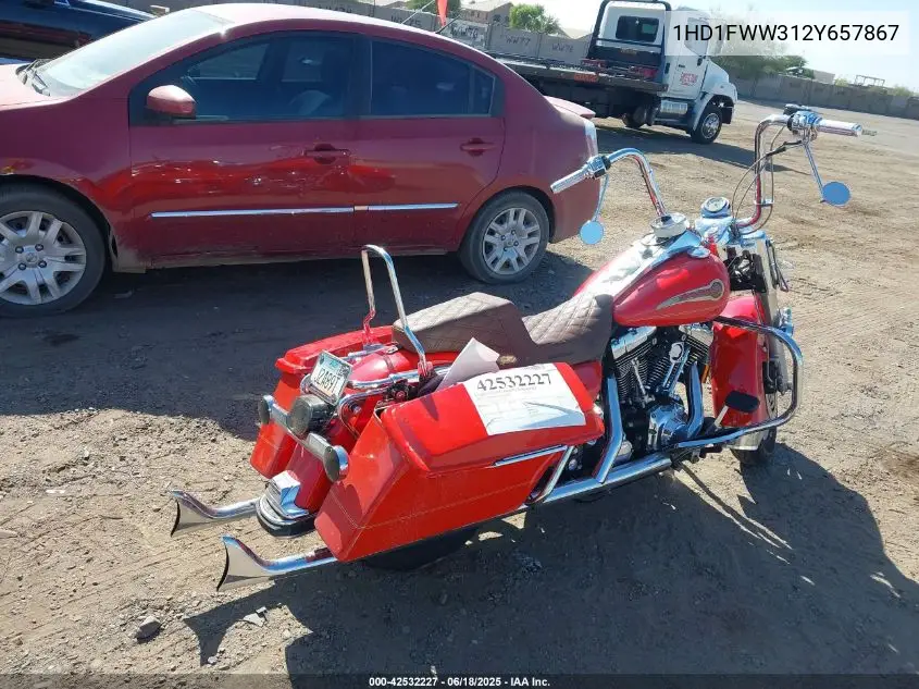 2002 Harley-Davidson Flht VIN: 1HD1FWW312Y657867 Lot: 42532227