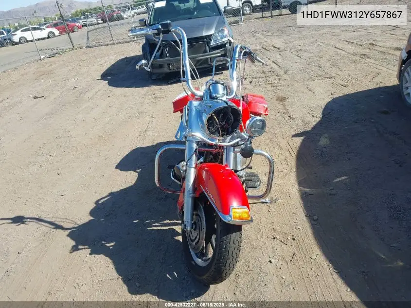 2002 Harley-Davidson Flht VIN: 1HD1FWW312Y657867 Lot: 42532227