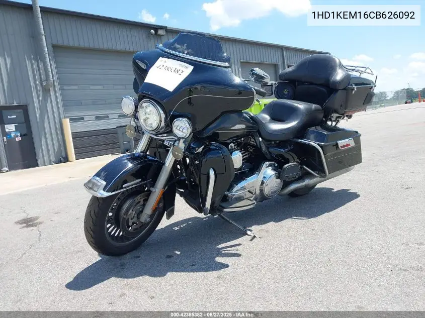 2012 Harley-Davidson Flhtk Electra Glide Ultra Ltd VIN: 1HD1KEM16CB626092 Lot: 42385382