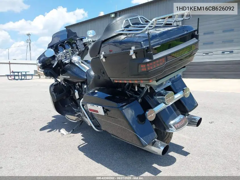 2012 Harley-Davidson Flhtk Electra Glide Ultra Ltd VIN: 1HD1KEM16CB626092 Lot: 42385382