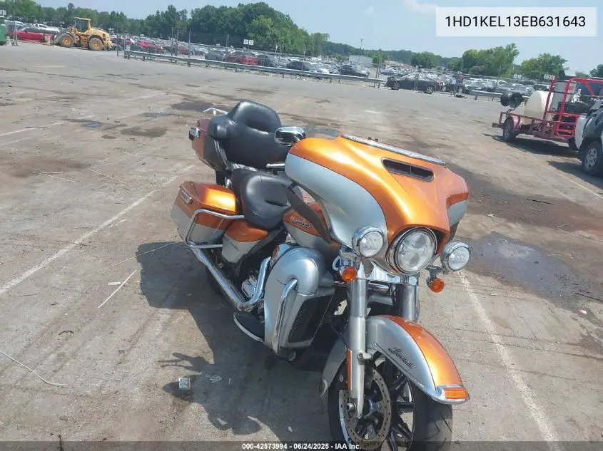 2014 Harley-Davidson Flhtk Electra Glide Ultra Ltd VIN: 1HD1KEL13EB631643 Lot: 42573994
