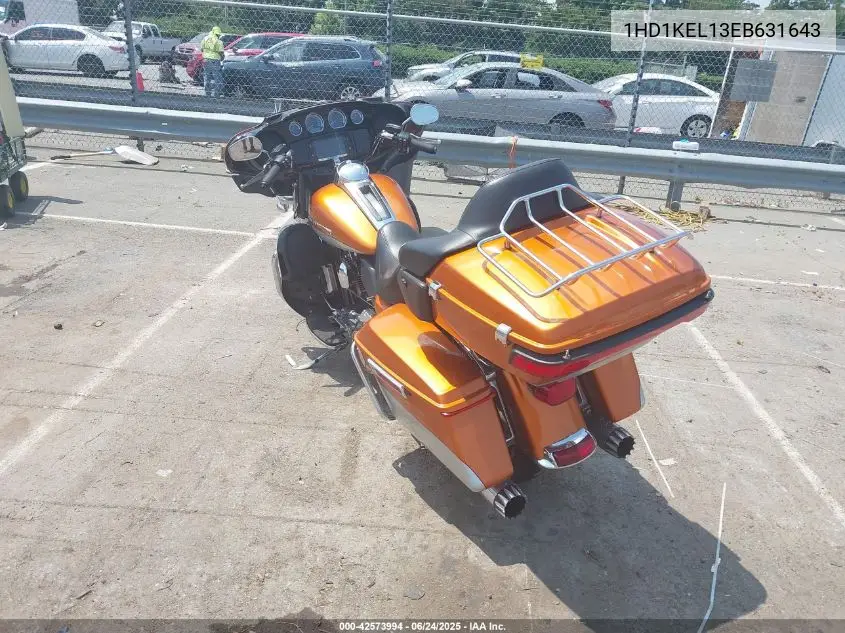 2014 Harley-Davidson Flhtk Electra Glide Ultra Ltd VIN: 1HD1KEL13EB631643 Lot: 42573994