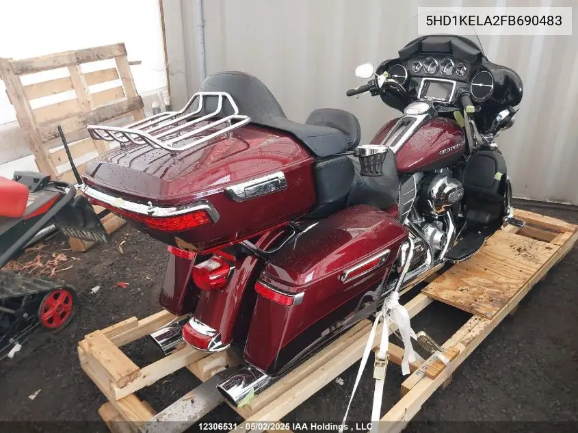 2015 Harley-Davidson Flhtk Ultra Limited VIN: 5HD1KELA2FB690483 Lot: 12306531