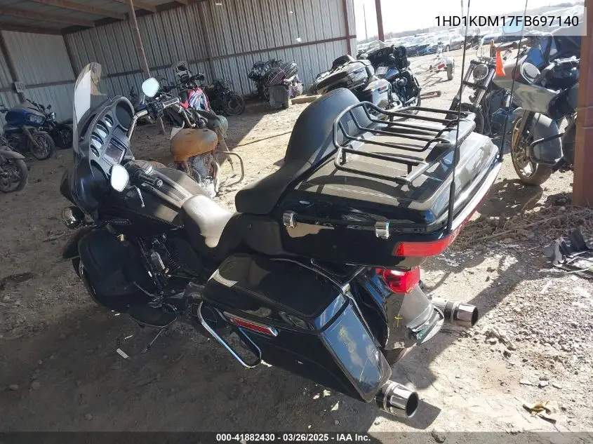 2015 Harley-Davidson Flhtcul Ultra Classic Low VIN: 1HD1KDM17FB697140 Lot: 41882430