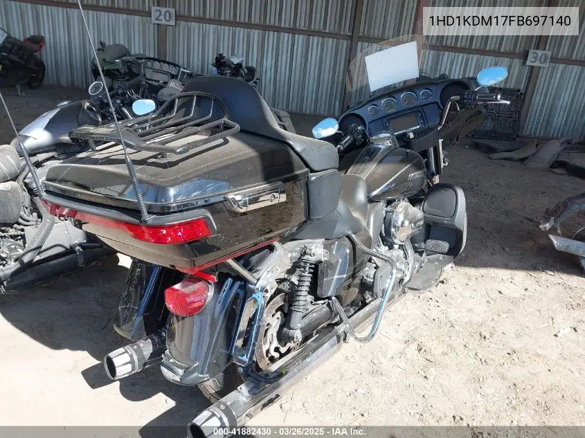 2015 Harley-Davidson Flhtcul Ultra Classic Low VIN: 1HD1KDM17FB697140 Lot: 41882430