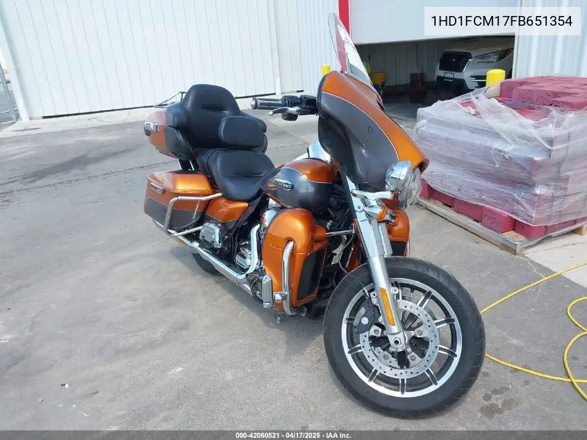 2015 Harley-Davidson Flhtcu Ultra Classic Electra Gld VIN: 1HD1FCM17FB651354 Lot: 42060521