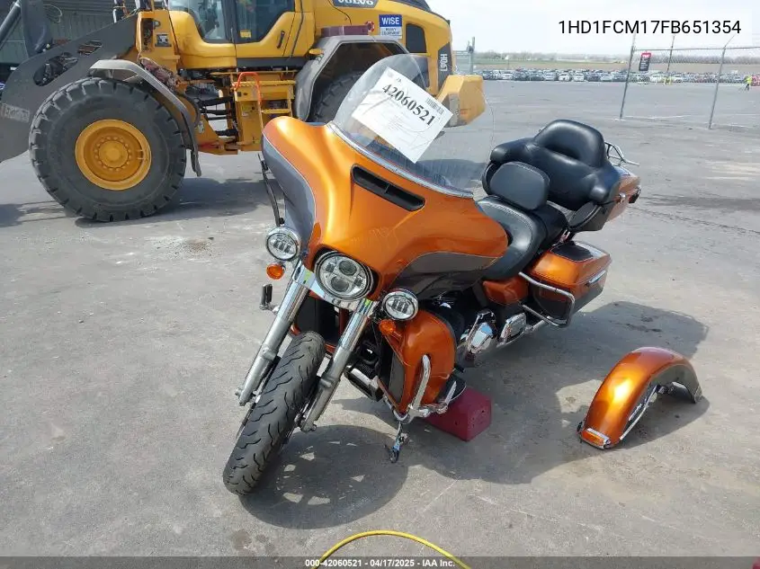 2015 Harley-Davidson Flhtcu Ultra Classic Electra Gld VIN: 1HD1FCM17FB651354 Lot: 42060521