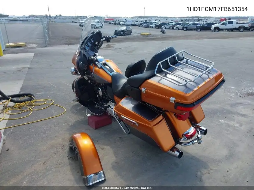 2015 Harley-Davidson Flhtcu Ultra Classic Electra Gld VIN: 1HD1FCM17FB651354 Lot: 42060521