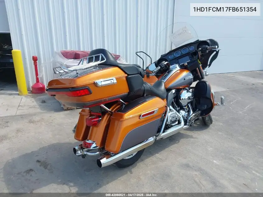 2015 Harley-Davidson Flhtcu Ultra Classic Electra Gld VIN: 1HD1FCM17FB651354 Lot: 42060521