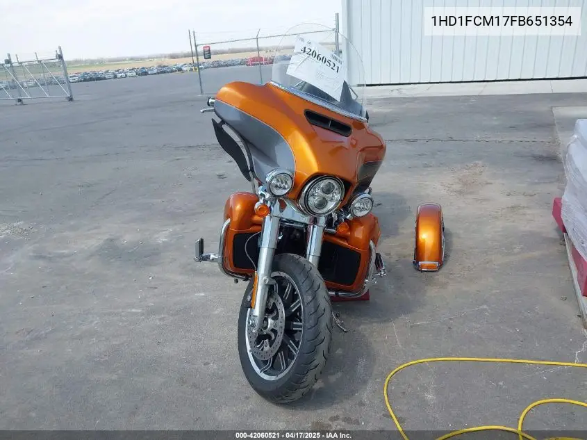 2015 Harley-Davidson Flhtcu Ultra Classic Electra Gld VIN: 1HD1FCM17FB651354 Lot: 42060521