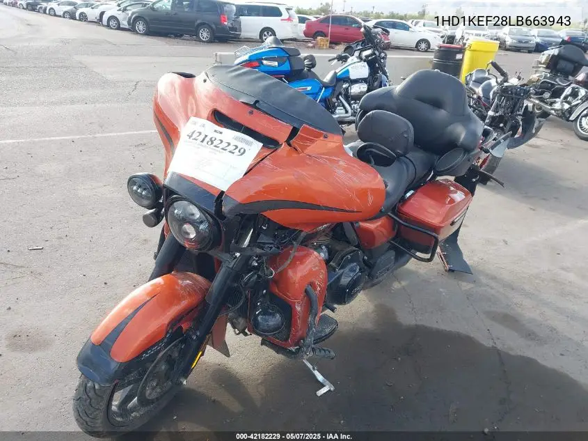 2020 Harley-Davidson Flhtk VIN: 1HD1KEF28LB663943 Lot: 42182229