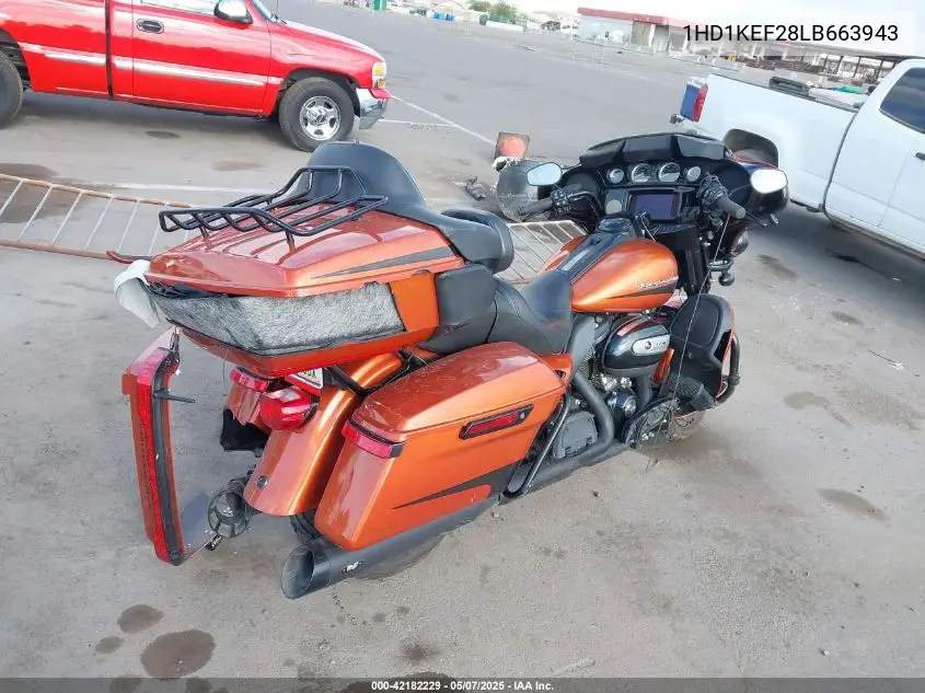 2020 Harley-Davidson Flhtk VIN: 1HD1KEF28LB663943 Lot: 42182229