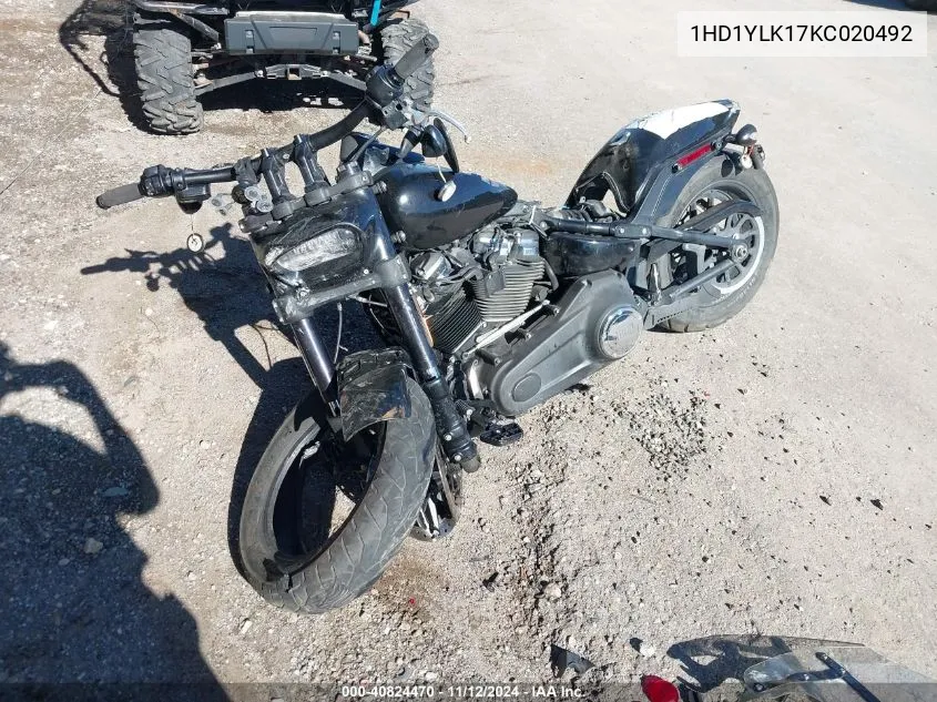 2019 Harley-Davidson Fxfbs VIN: 1HD1YLK17KC020492 Lot: 40824470