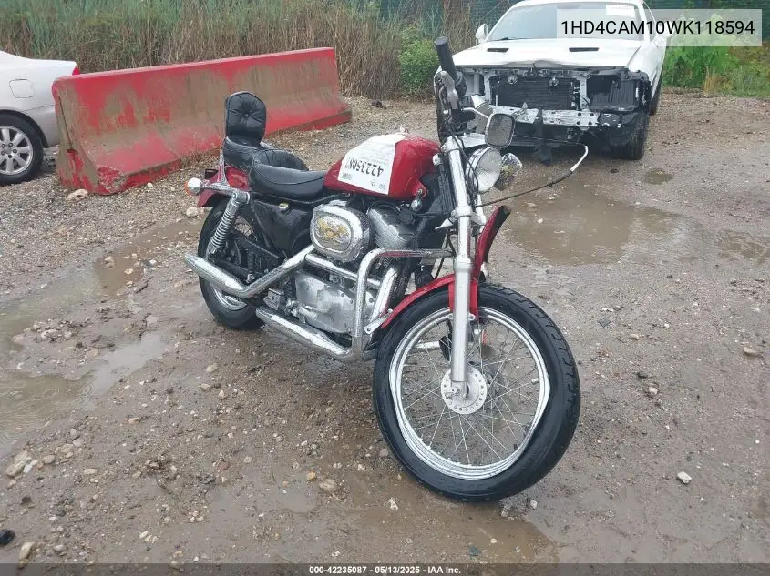 1998 Harley-Davidson Xl883 VIN: 1HD4CAM10WK118594 Lot: 42235087
