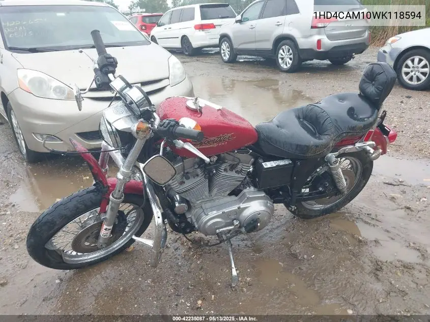 1998 Harley-Davidson Xl883 VIN: 1HD4CAM10WK118594 Lot: 42235087