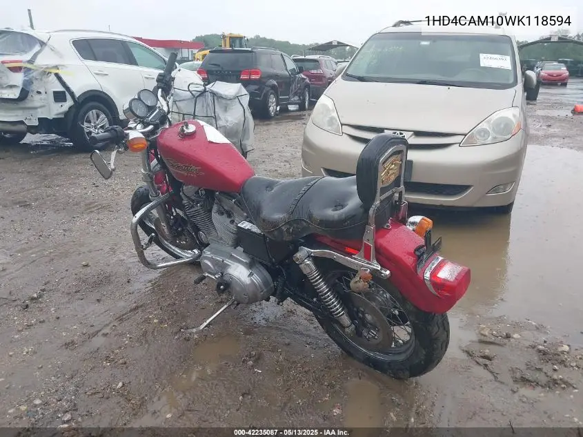 1998 Harley-Davidson Xl883 VIN: 1HD4CAM10WK118594 Lot: 42235087