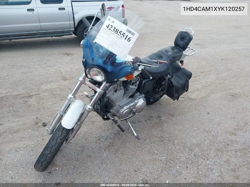 2000 Harley-Davidson Xl883 VIN: 1HD4CAM1XYK120257 Lot: 42385516
