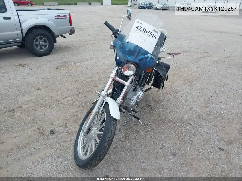 2000 Harley-Davidson Xl883 VIN: 1HD4CAM1XYK120257 Lot: 42385516
