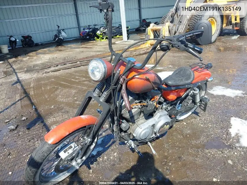 2001 Harley-Davidson Xl883 Hugger VIN: 1HD4CEM191K135149 Lot: 41938431