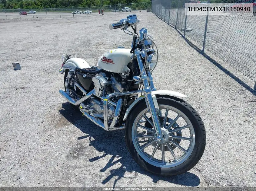 2001 Harley-Davidson Xl883 Hugger VIN: 1HD4CEM1X1K150940 Lot: 42535497