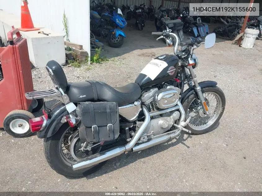 2002 Harley-Davidson Xl883 Hugger VIN: 1HD4CEM192K155600 Lot: 42416062