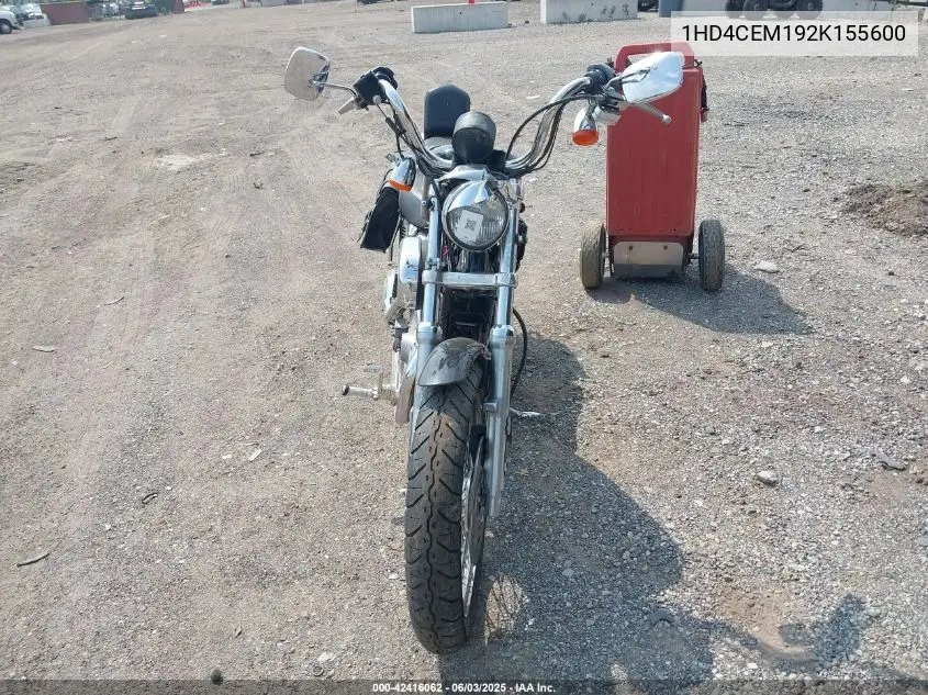 2002 Harley-Davidson Xl883 Hugger VIN: 1HD4CEM192K155600 Lot: 42416062