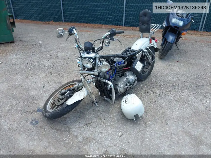 2002 Harley-Davidson Xl883 Hugger VIN: 1HD4CEM132K136248 Lot: 42570781