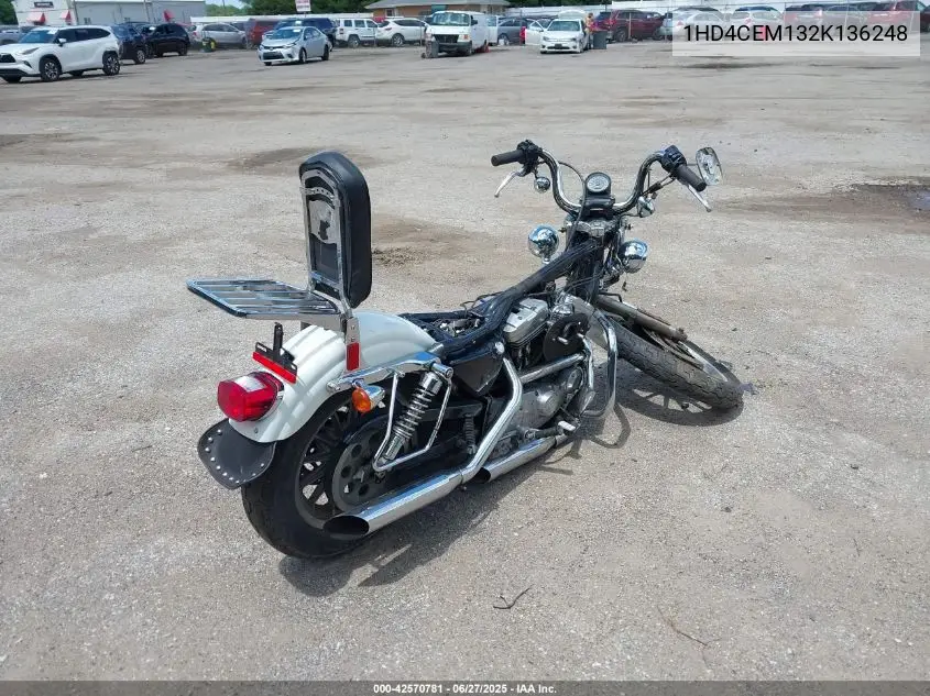 2002 Harley-Davidson Xl883 Hugger VIN: 1HD4CEM132K136248 Lot: 42570781
