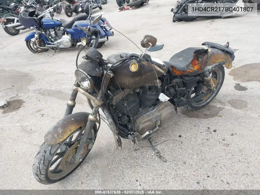 2011 Harley-Davidson Xl883 L VIN: 1HD4CR217BC401807 Lot: 41537639