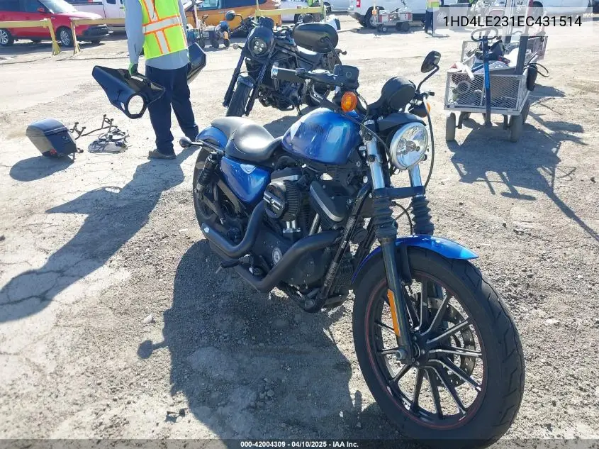 2014 Harley-Davidson Xl883 Iron 883 VIN: 1HD4LE231EC431514 Lot: 42004309