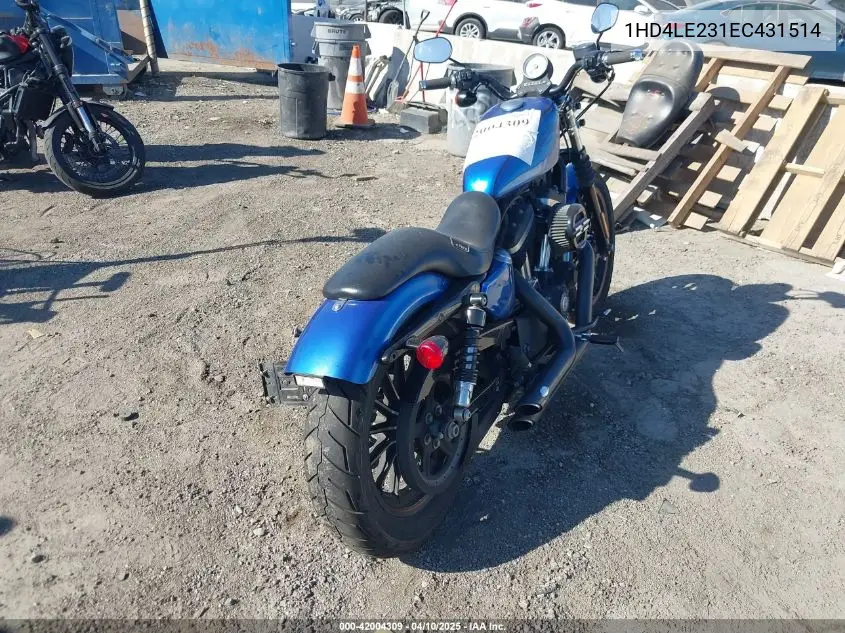 2014 Harley-Davidson Xl883 Iron 883 VIN: 1HD4LE231EC431514 Lot: 42004309