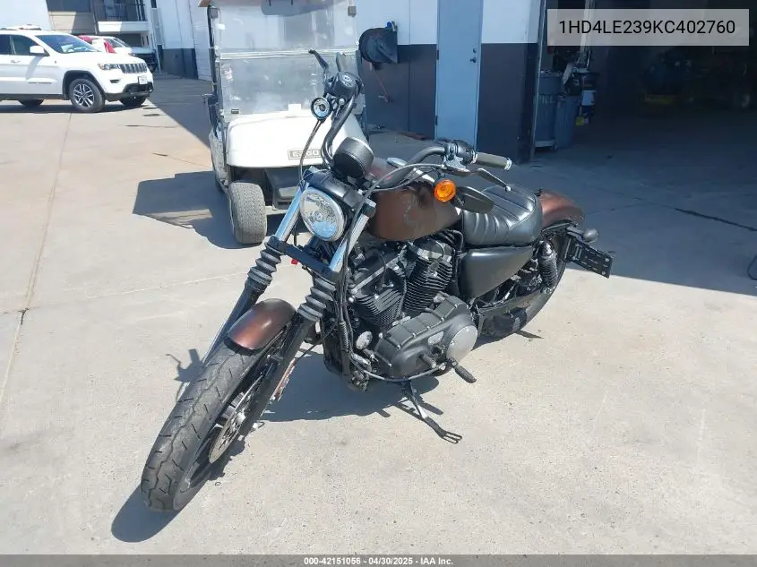 2019 Harley-Davidson Xl883 N VIN: 1HD4LE239KC402760 Lot: 42151056