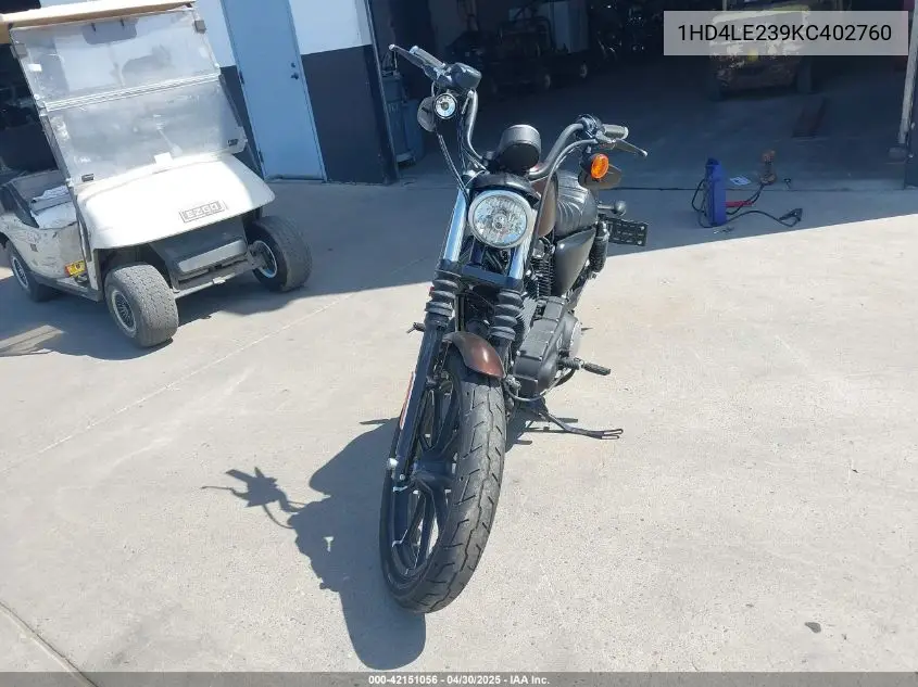 2019 Harley-Davidson Xl883 N VIN: 1HD4LE239KC402760 Lot: 42151056