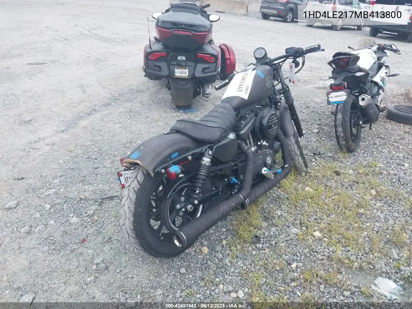2021 Harley-Davidson Xl883 N VIN: 1HD4LE217MB413800 Lot: 42481443