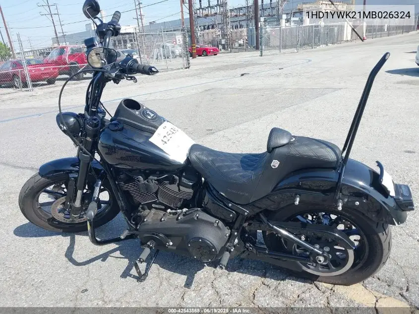 2021 Harley-Davidson Fxlrs VIN: 1HD1YWK21MB026324 Lot: 42543568