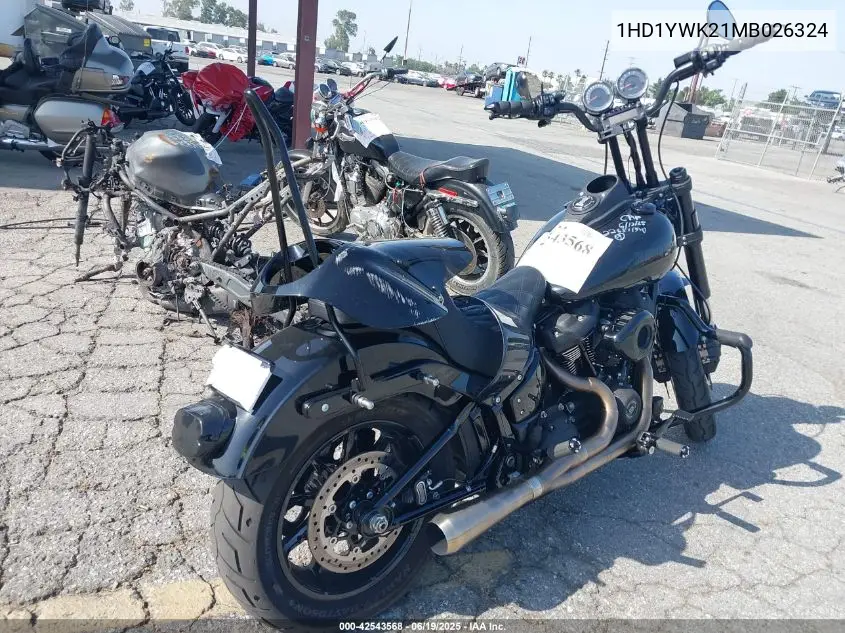 2021 Harley-Davidson Fxlrs VIN: 1HD1YWK21MB026324 Lot: 42543568